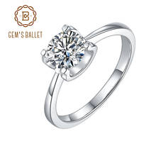 Gem's ballet 1ct 2ct 3ct moissanite anel de diamante moda 925 prata esterlina noivado anel de casamento para mulheres jóias finas 2024 - compre barato