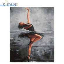 SDOYUNO-cuadros por números de bailarina, pintura por números sobre lienzo, figura Digital sin marco, arte de pared, 60x75cm 2024 - compra barato