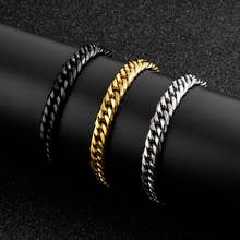 mens bracelets Steel color stainless steel charm braclet gold chain on fashion black bracelet jewelry gifts for male accessories 2024 - buy cheap