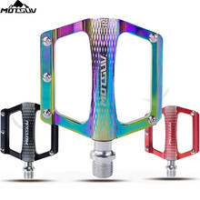 MOTSUV Bicycle pedals ultralight aluminum alloy colorful hollow anti-skid UD bearing MTB bike accessories MTB foot Peilin pedals 2024 - buy cheap