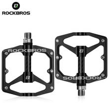 ROCKBROS MTB Bike Bicycle Pedals Sealed DU Bearing Aluminum Alloy Cycling Pedals Hollow Ultralight Non-slip Cleat Bike Part Flat 2024 - buy cheap