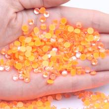 Luminous Nail Art Rhinestones Glitter Glass Gem 3D Charm Flatback Strass Fluorescence Light Orange AB Color Nail Art Decorations 2024 - buy cheap