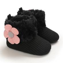 Newborn Baby Boots Boy Girl Flower Winter Warm Snow Boots Cotton Knitted Casual Non-slip Soft Soled First Walking Shoes 0-18M 2024 - buy cheap