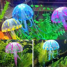 Medusa-Acuario Artificial con efecto brillante, decoración para peces, tanque bajo el agua, planta vivo, ornamento luminoso, paisaje acuático 2024 - compra barato