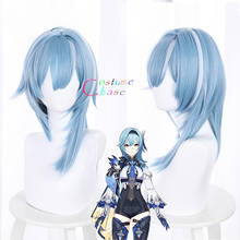 Eula Genshin Impact Wig Cosplay Blue Short Straight Heat Resistant Synthetic Hair Wig Halloween Party+ Free Wig Cap 2024 - buy cheap