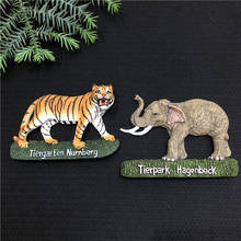 Creative magnet refrigerator magnet three-dimensional animal hair tiger elephant refrigerator magnet resin decorative magnet 2024 - buy cheap