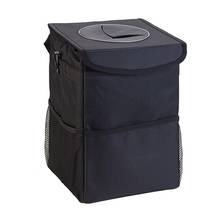 Cubo de basura de tela Oxford con tapa para coche, organizador impermeable, bolsa de almacenamiento, contenedor, accesorios interiores 2024 - compra barato