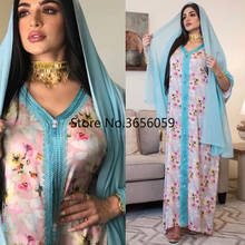 Vestido Hijab musulmán Eid Mubarak 2021 Abaya Dubái Turquía, caftán marroquí, bohemio, ropa islámica europea de talla grande 2024 - compra barato