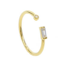 925 sterling silver hot fashion elegant simple thin cz ring for women wedding top quality midi open adjust gold filled jewelry 2024 - купить недорого