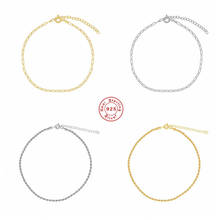 Aide-tobilleras de Plata de Ley 925 para mujer, cadena Simple de oro para la playa, joyería para el pie, cadena para la pierna, pulseras para el tobillo, accesorios de viaje 2024 - compra barato