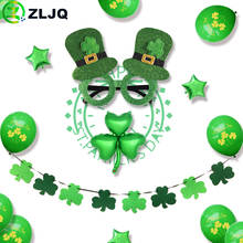 ZLJQ Lucky Green Clover Balloon Banner Glasses Irish St. Patrick 's Day Decorations Irish  Shamrock Party Celebration Supplies 2024 - buy cheap