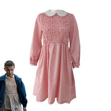 Movie Stranger Things Eleven 11 Dress Cosplay Costume,Women Girls  Pink Long Sleeve Dress Strangestory Cosplay Halloween Costume 2024 - buy cheap