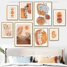 Abstract Canvas Painting Girl Line Plant Hand Water Color Wall Art Nordic Posters and Prints Pictures for Living Room Home Decor 2024 - buy cheap