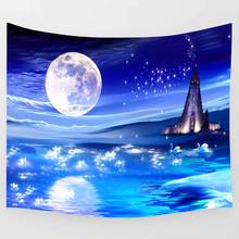 Simsant Cartoon Castle Tapestry Fantasy Rainbow Girl Kids Baby Art Wall Hanging Tapestries for Living Room Home Decor Banner 2024 - buy cheap