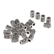 Set of 24pcs Silver Dreadlocks Beads Letters Hair Beard Pendants DIY Bracelet Jewelry Pendants Hair Decor Accessories 2024 - buy cheap