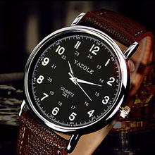 Yazole relógio feminino unissex com pulseira de quartzo, relógio de luxo, unissex, couro 2024 - compre barato