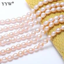 5-6mm Pink Natural Freshwater Pearl Beads High Quality Rice Shape Punch Loose Beads For DIY Necklace Bracelet Jewelry Making 2024 - buy cheap