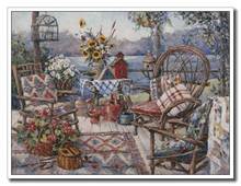 Cross Stitch Kits Landscape-summer balcony Crafts People Art Needlework 14CT Unprinted Embroidered Handmade Wall Home Decor 2024 - buy cheap