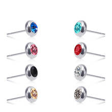 Pendientes de titanio de acero inoxidable para hombre y mujer, joyería para el cuerpo, Piercings para la oreja, con diamantes de imitación de cristal conciso, 1 par 2024 - compra barato