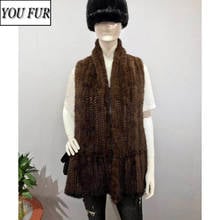 Hot Sale Women Hand Knitted Real Mink Fur Scarf Shawl 100% Natural Real Mink Fur Muffler Lady Winter warm Real Mink Fur Scarves 2024 - buy cheap