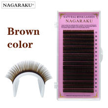 NAGARAKU-extensiones de pestañas postizas, 16 filas, color marrón claro, extensión de visón de alta calidad, belleza, herramientas de maquillaje 2024 - compra barato