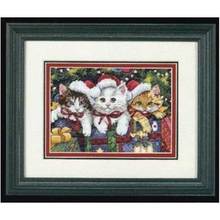 Christmas cat patterns counted 11CT 14CT 18CT DIY Cross Stitch Sets wholesale Cross-stitch Kits Embroidery Needlework 2024 - buy cheap