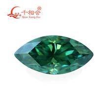 green color  marquise shape dia mond cut Sic material  Moissanite loose stone 2024 - buy cheap