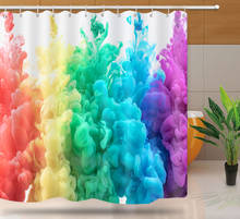 Cortina de chuveiro moderna, abstrata, 3d, colorida, com listras, decoração, à prova d'água, de poliéster, ecológico, para banheiro 2024 - compre barato