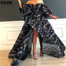 VAZN Sexy 2021 Off Shoulder Big Swing Dress Night Shinny Dress For Evening Robe Maxi Dress Sexy Shinny Young Lady Dress 2024 - buy cheap