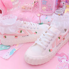 Zapatos japoneses de lolita, zapatillas planas de punta redonda, fresa, kawaii, loli, cosplay, halloween 2024 - compra barato