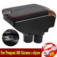 For Peugeot 301 Citroen c-elysee Armrest box Double doors open 7USB Centre Console Storage Box Arm Rest 2024 - buy cheap