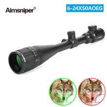 Aimsniper-mira telescópica 6-24X50 AOEG, óptica de caza, retícula iluminada en rojo y verde, Rifle táctico, mira de pistola para Airsoft 2024 - compra barato