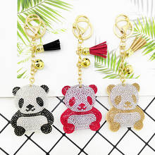 Creative Hot Sale Cartoon Multicolor Korean Velvet Panda Keychain Pendant Tassel Bag Charm Bear Animal Customization 2024 - buy cheap