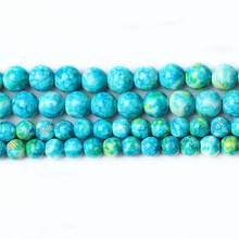 Fctory Price Natural Lake Blue Colorful Stone Round Loose Beads 16" Strand 4 6 8 10 12 MM Pick Size For Jewelrydiy 2024 - buy cheap