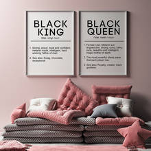 Canvas Painting Black King and Queen Definition Quote Posters Prints Bedroom Melanin Wall Art Black Beauty Home Decor No Frame 2024 - buy cheap