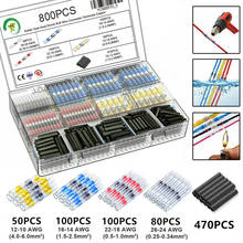 300/600/800Pcs Solder Seal Wire Connectors Kit, Heat Shrink Butt Connectors Waterproof and Insulated Electrical Wire Terminals 2024 - buy cheap