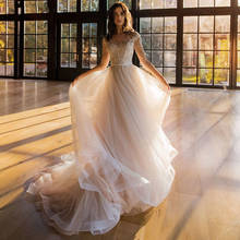 Elegant Vintage Wedding Dress 2021 Lace Pearls Bride Dresses 3/4 Sleeve Turkey Wedding Gowns Backless Vestidos de Noiva 2024 - buy cheap