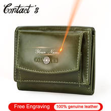 Contact's Women Wallet 100% Genuine Leather Clutch Female Mini Walets Fashion Card Holder Portomonee Money Bag Coin Purse Small 2024 - buy cheap