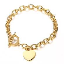 Women Bracelets Stainless Steel Chain Heart Charms Bracelet Charm Bracelets for Women 2024 - buy cheap