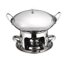 Thickened stainless steel dry pot household alcohol furnace small hot pot buffet alcohol mini chafing dish stove soup pan 2024 - buy cheap