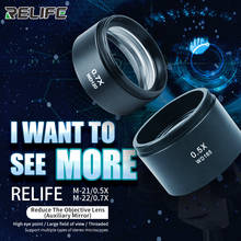RELIFE-microscopio estéreo Trinocular 0.5X 0.7X, lente auxiliar, objetivo de cristal para piezas de microscopio, accesorio, lente Barlow 2024 - compra barato