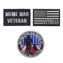 Emblema bordado patches guerra veteran remendo emblema tático patches bordados para jaquetas jeans mochila boné 2024 - compre barato