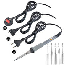 110V/220V 60W Electric Soldering Iron Welding Rework Repair Tool With 5pcs Solder Tips Adjustable Temperature Soldering  2024 - buy cheap