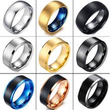 Customizable Free Engraving Name Wedding Ring for Women Men 8mm Tungsten Steel diy Customs Logo Classic Alliance 2024 - buy cheap