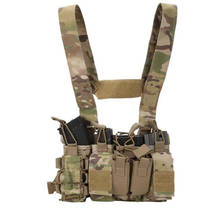 Chaleco táctico Multicam para exteriores, chaleco negro de aparejo para el pecho, bolsas Mag AK AR M4, tirantes de caza, chaleco de hombro Molle 2024 - compra barato