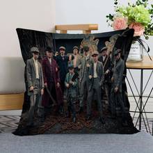 Fronha decorativa feita sob encomenda peaky blinder quadrado com zíper capa de almofada de tecido 35x35, 40x40,(um lado) 2024 - compre barato