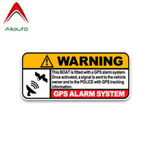 Aliauto Warning Car Sticker Boat Real Time GPS Tracking Link To Police Sunscreen Reflective Anti-UV Decals PVC,13cm*5cm 2024 - buy cheap