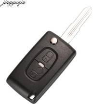 Jingyuqin 5ps Flip Remote Car Key Case Shell For Peugeot 4007 ET 4008 Citroen C-Crosser C4 Aircross 2Button MIT-11R Blade CE1731 2024 - buy cheap