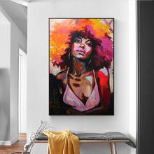 Abstract Sexy African Woman Canvas Wall Art Street Graffiti Canvas Prints Pop Art Girls Paintings on The Wall Pictures for Home 2024 - buy cheap