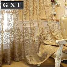 GXI European Luxury Embroidered Hollow Curtain for Living Room Elgent Fabric for Bedroom French Windows Full Top Drape 2024 - buy cheap